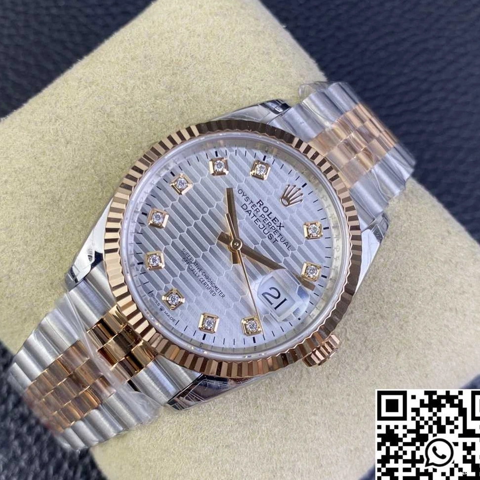 Motif M126231 Rolex Silver Diamond Factory Datejust Hourmarker Tone 36MM Dial Two VS 0710